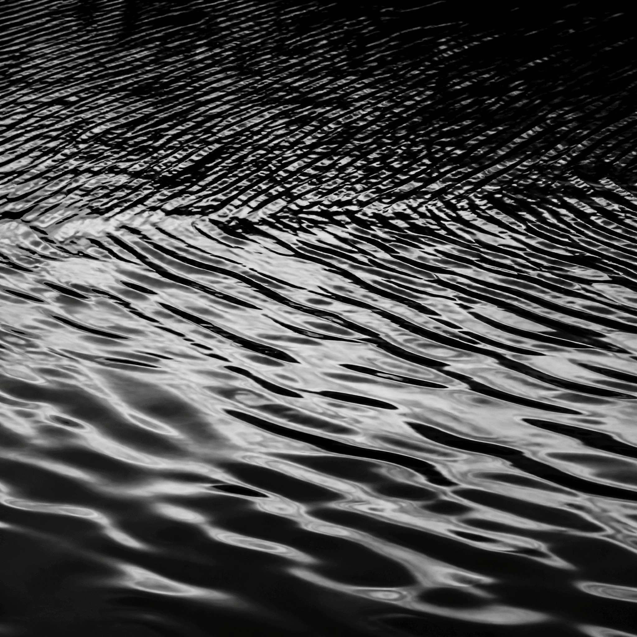 Affiche Vent sur l'Eau — ondulations abstraites noir et blanc