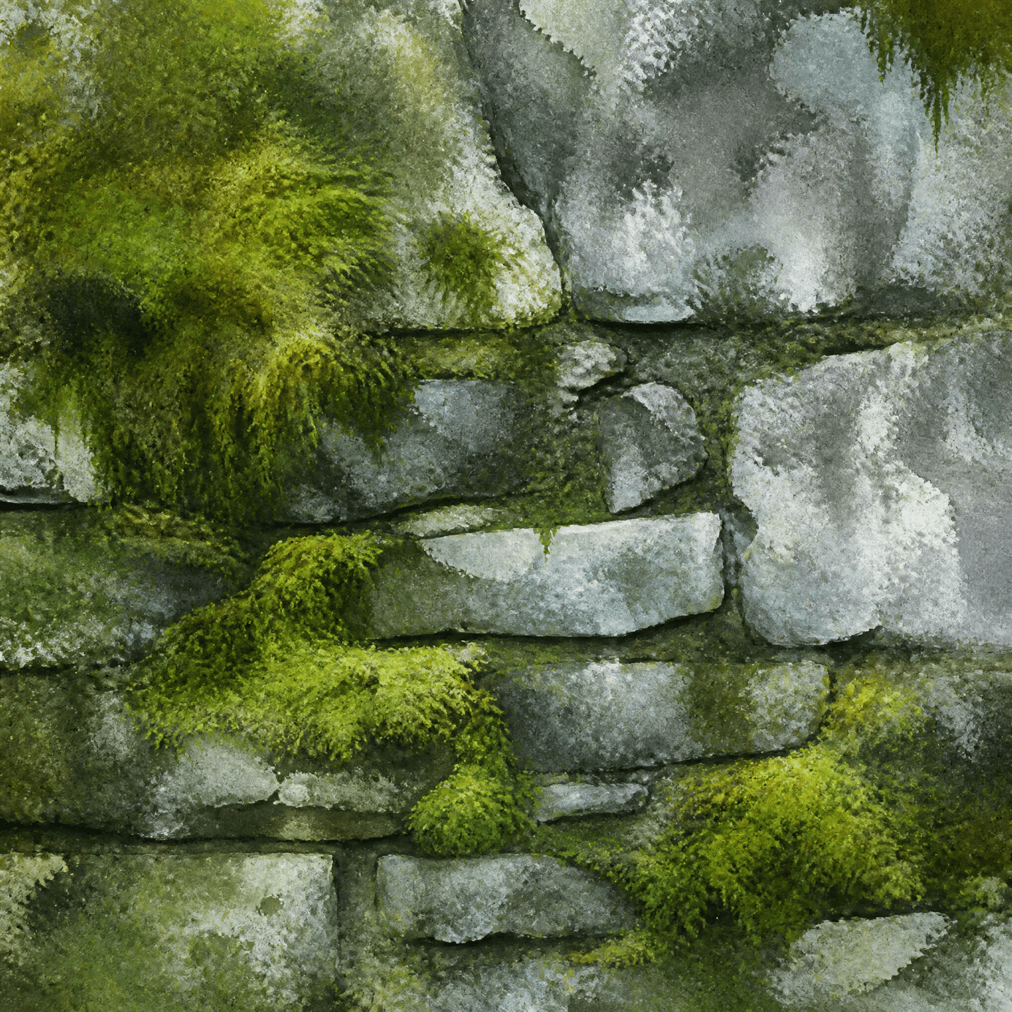 Affiche Mousse sur Pierre — étude de texture zen abstraite
